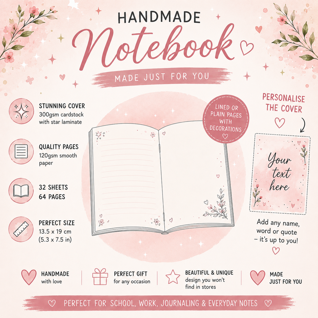 Personalised Notebook with Decorated Interior | Watermelon Dream