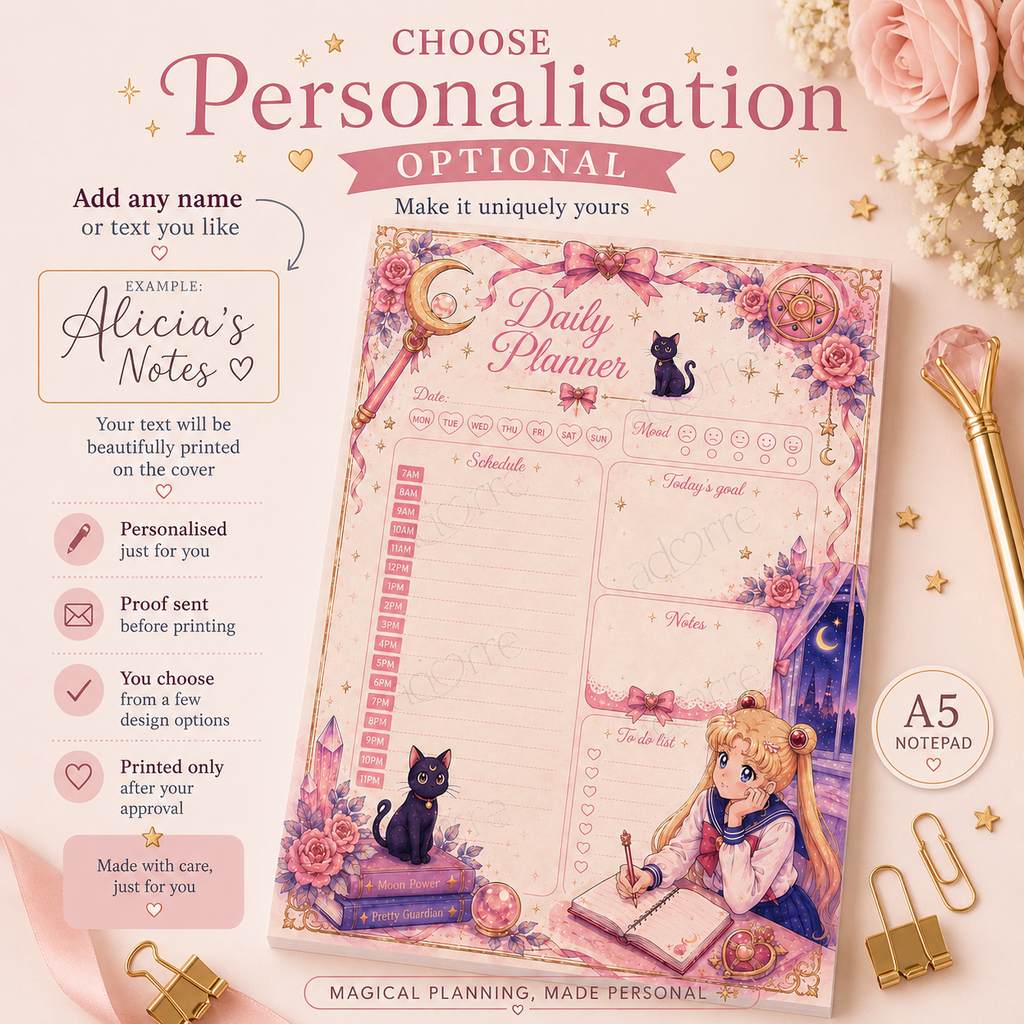 A5 Daily Planner – "Moonlit Dreams" | Personalisation Available