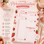 A5 Daily Planner – Strawberry Cheesecake | Personalisation Available