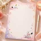 A5 Notepad – Snoopy with a heart | Personalisation Available