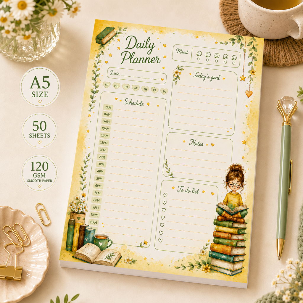 A5 Daily Planner – Just One More Chapter | Personalisation Available