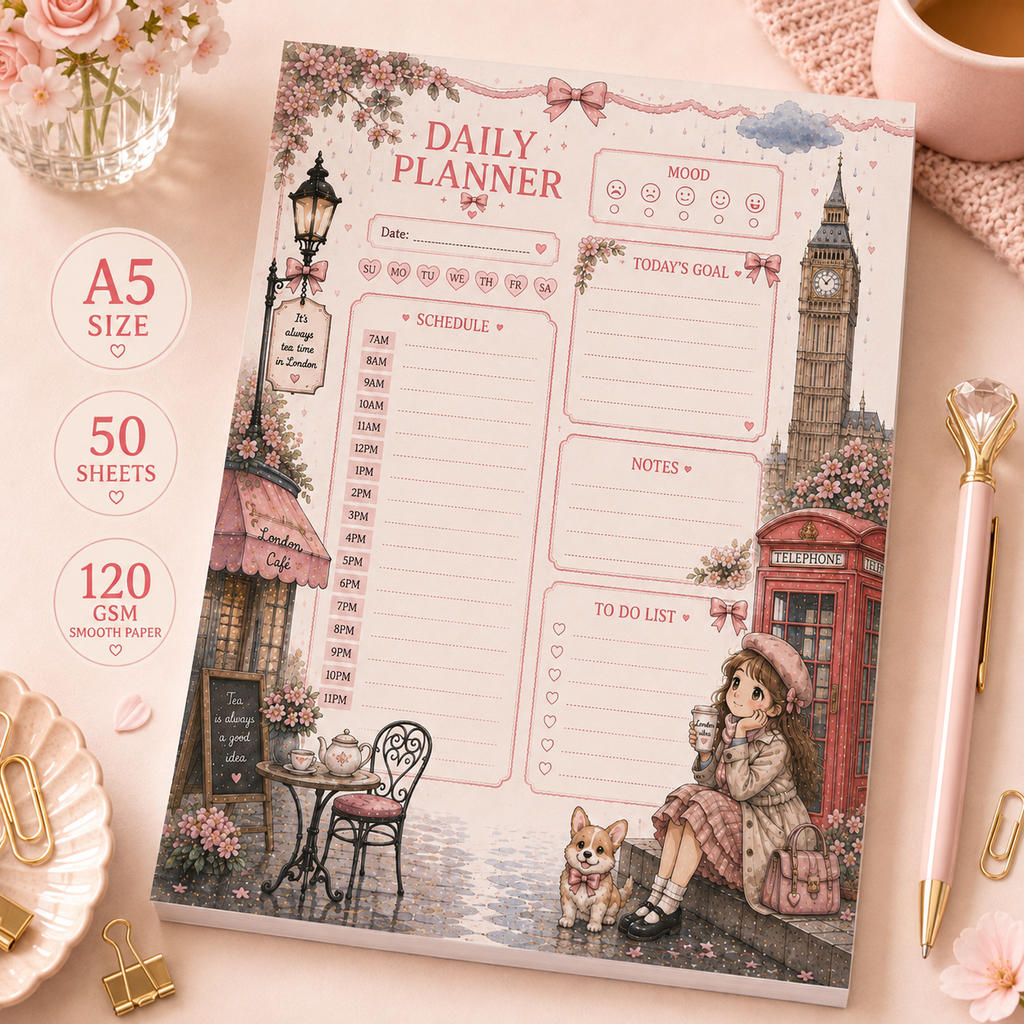 A5 Daily Planner – "London Daydreams" | Personalisation Available