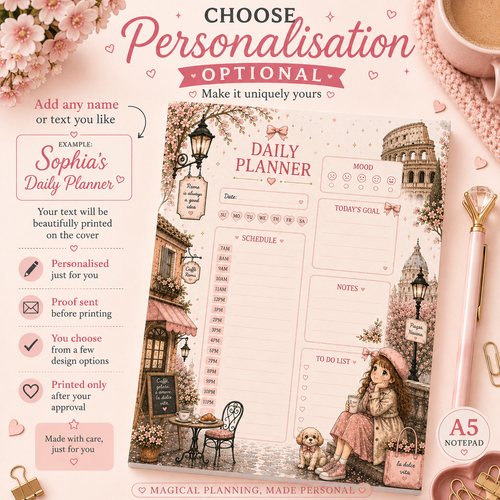A5 Daily Planner – "Rome Daydreams" | Personalisation Available