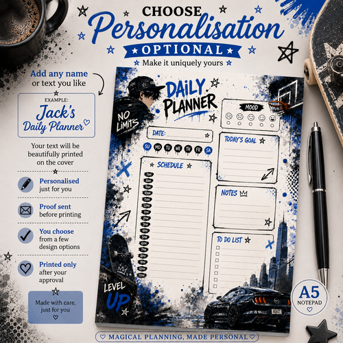 A5 Daily Planner – "No Limits" | Personalisation Available