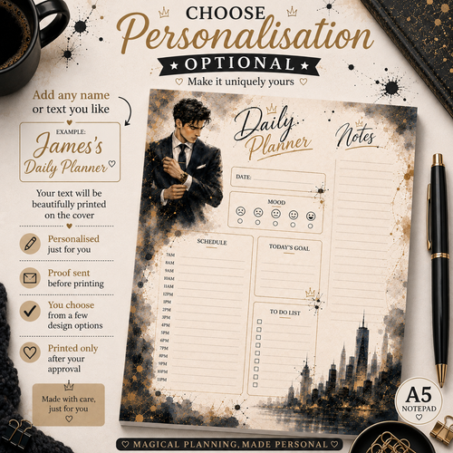 A5 Daily Planner – "Executive Ambition" | Personalisation Available