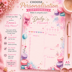 A5 Daily Planner – "Sweet Macarons" | Personalisation Available