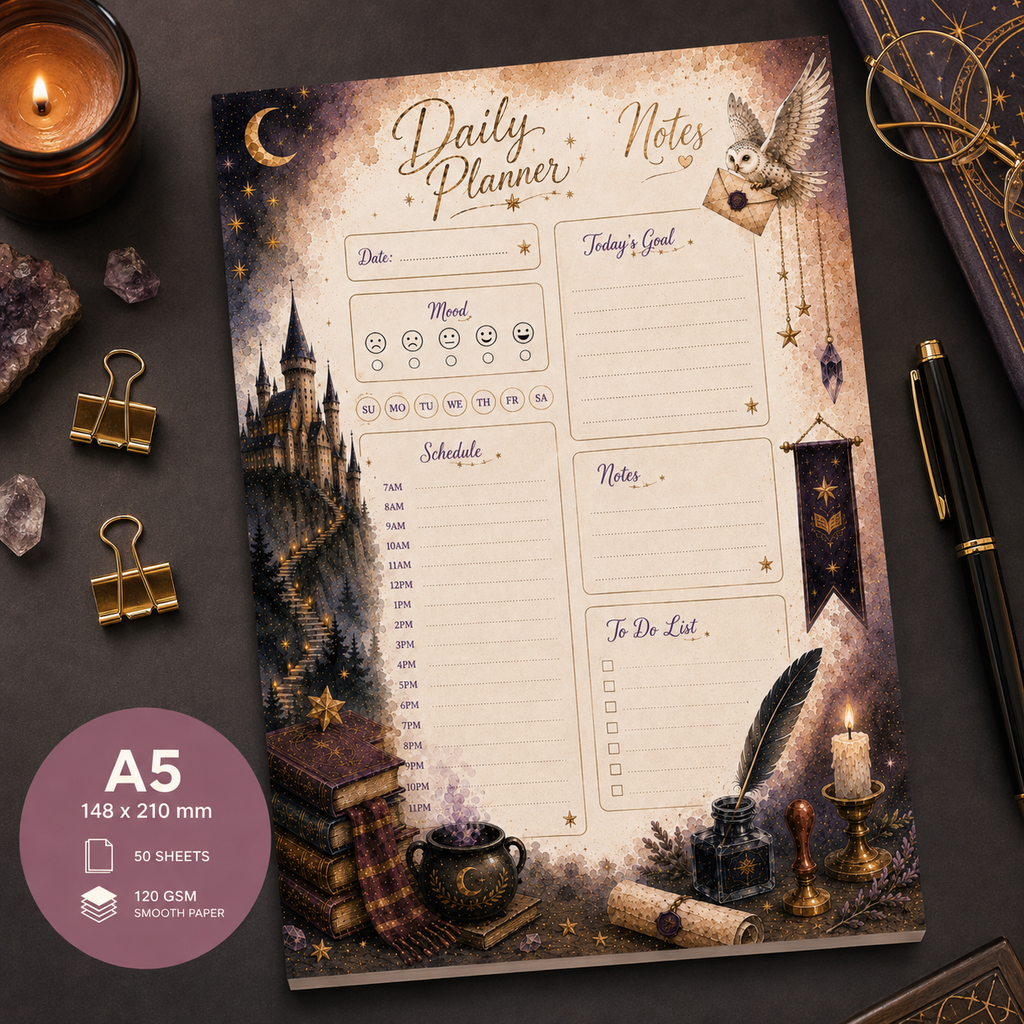 A5 Daily Planner – "Enchanted Academy" | Personalisation Available