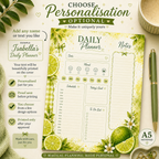 A5 Daily Planner – "Lime Breeze" | Personalisation Available