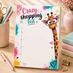 A5 Notepad – "Crazy Shopping List" | Personalisation Available