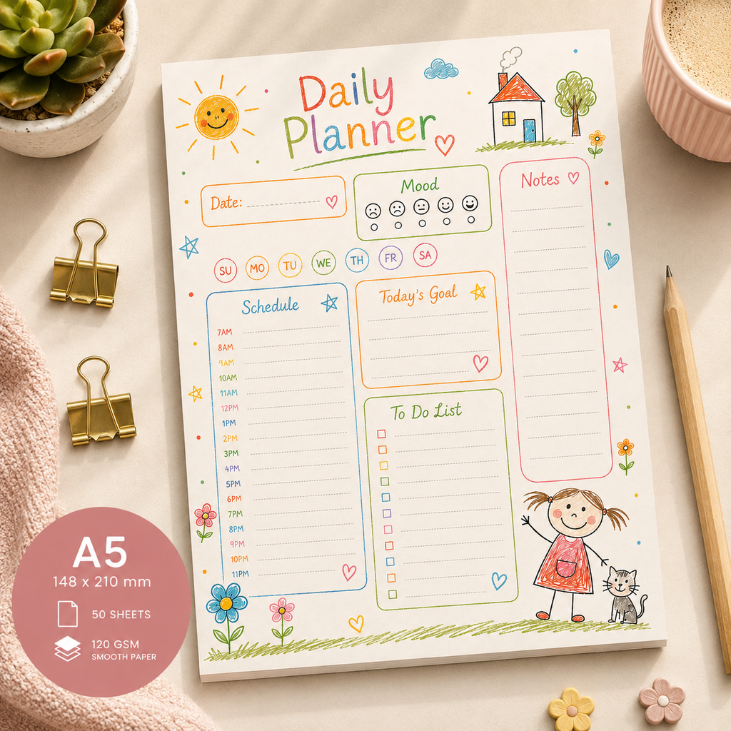 A5 Daily Planner – "Little Sunshine" | Personalisation Available