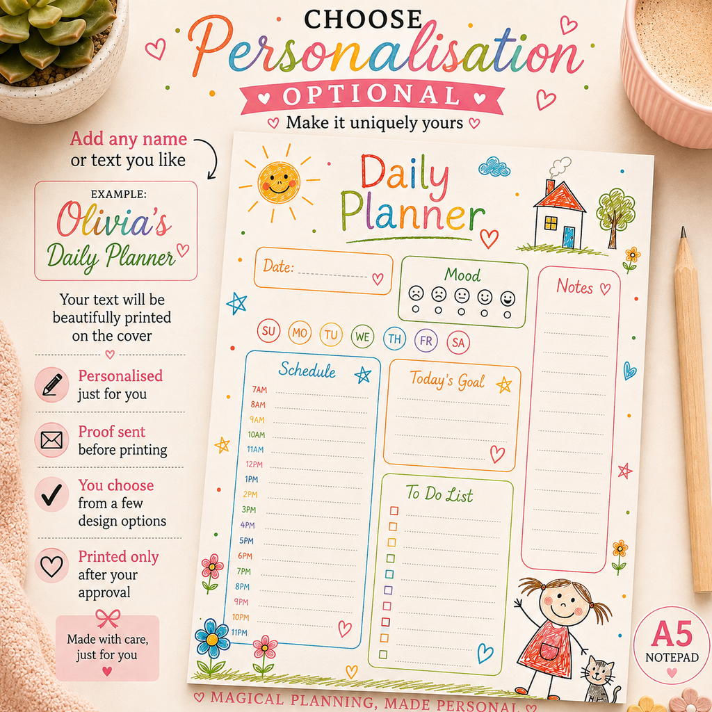 A5 Daily Planner – "Little Sunshine" | Personalisation Available