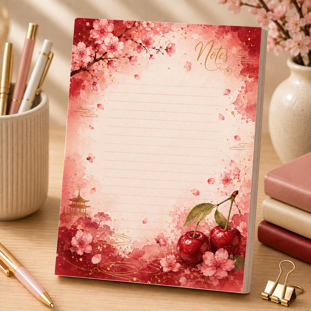 A5 Notepad – "Cherry Blossom" | Personalisation Available