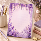 A5 Notepad – "Wisteria Whispers" | Personalisation Available