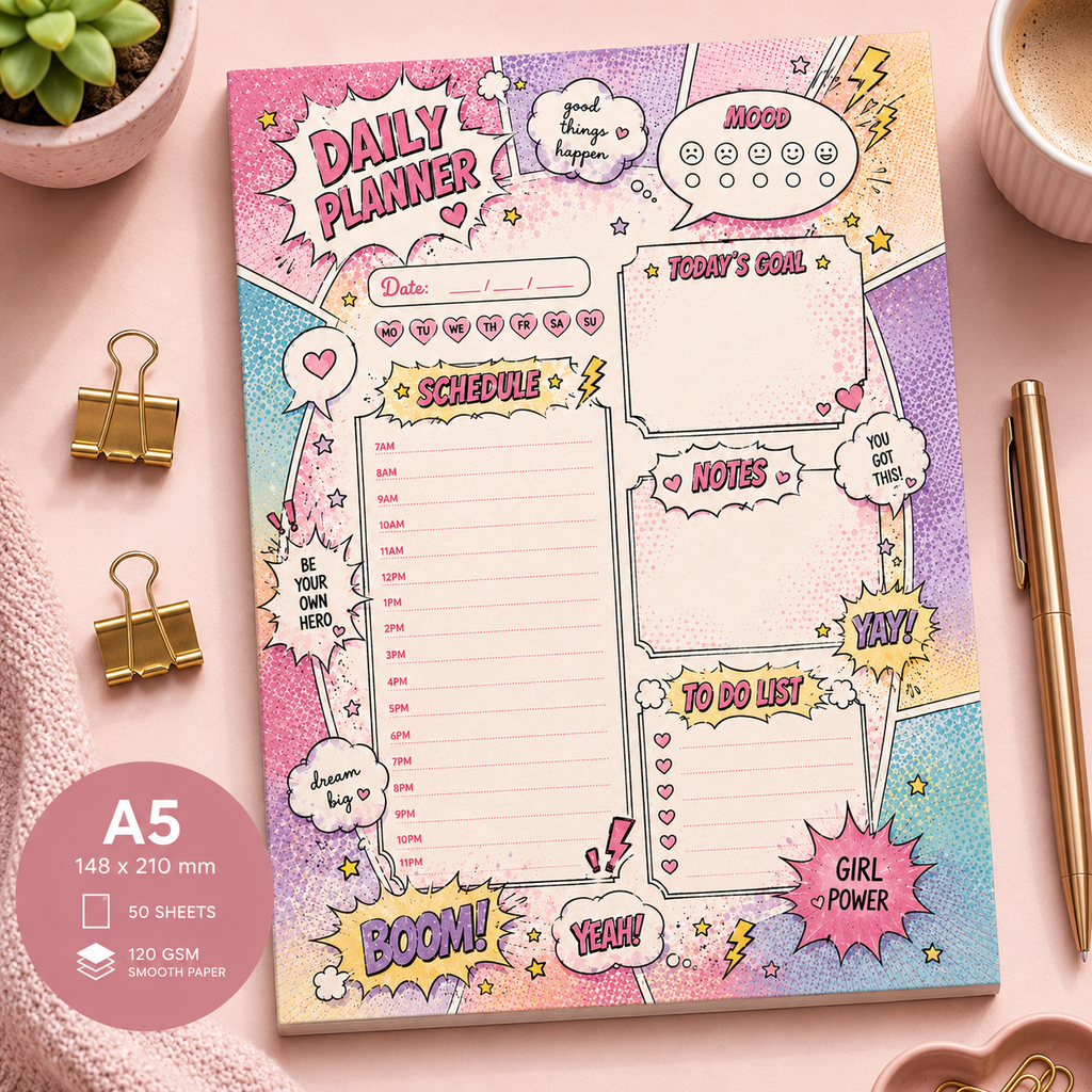 A5 Daily Planner – "Girl Power" | Personalisation Available