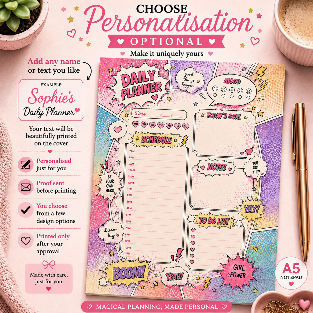 A5 Daily Planner – "Girl Power" | Personalisation Available