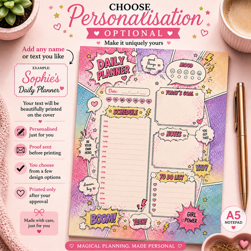 A5 Daily Planner – "Girl Power" | Personalisation Available
