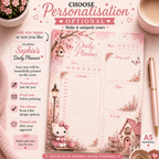 A5 Daily Planner – "Kitty Cottage" | Personalisation Available