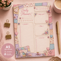 A5 Daily Planner – "Cozy Patchwork" | Personalisation Available
