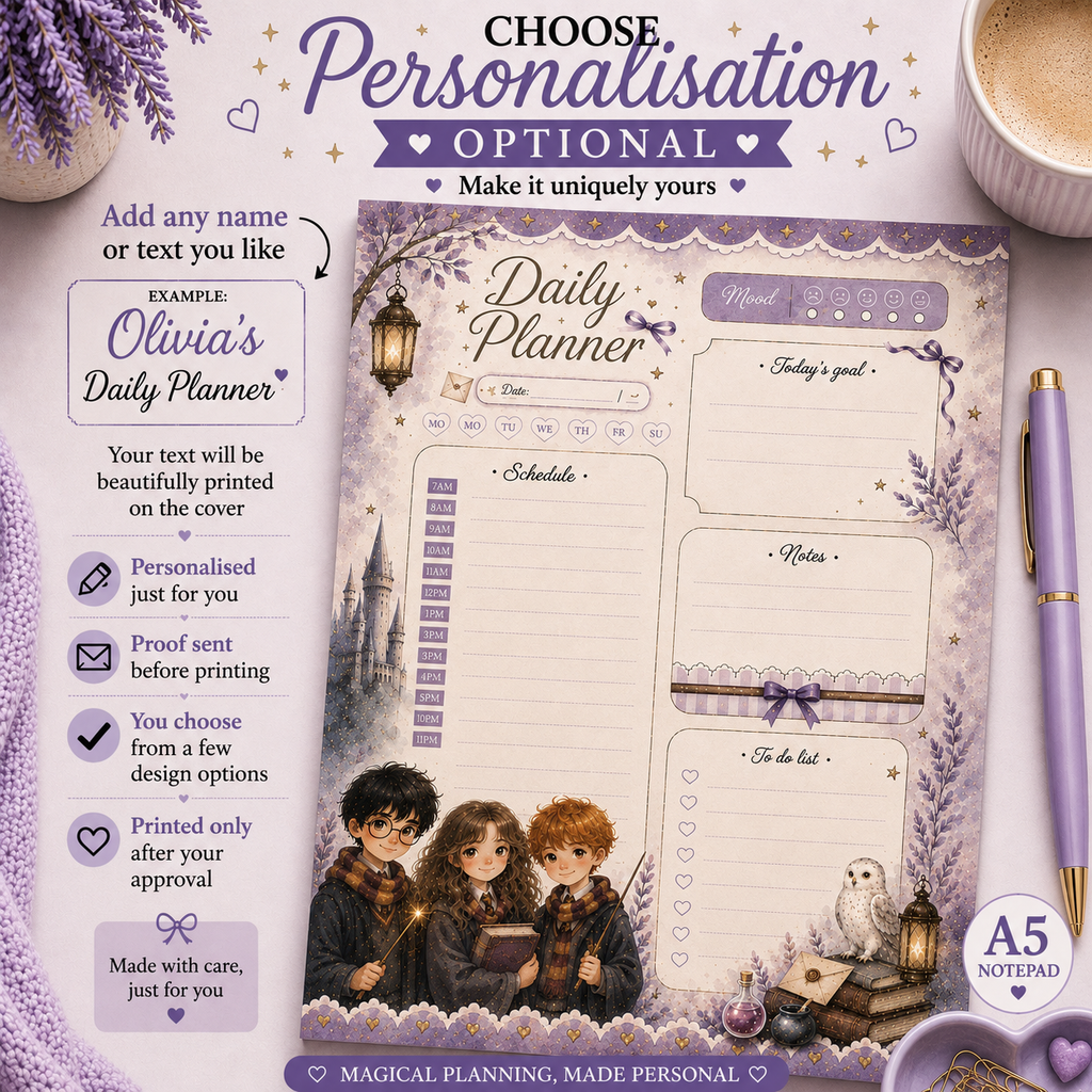 A5 Daily Planner – "Magic Academy" | Personalisation Available