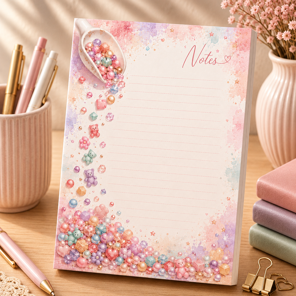 A5 Notepad – "Candy Gems" | Personalisation Available