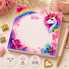 Mini Notepad 7,5 × 7,5 cm – "Unicorn Spark"