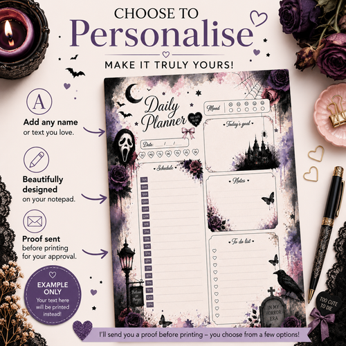A5 Daily Planner – "In My Horror Era" | Personalisation Available
