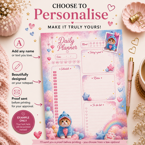 A5 Daily Planner – "Purrfectly Adorable" | Personalisation Available