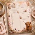 A5 Daily Planner – "Blooming Highland" | Personalisation Available