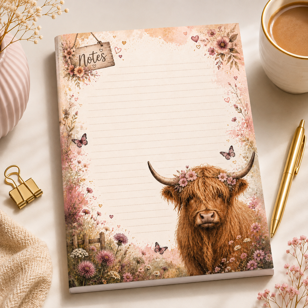 A6 Notepad – "Blooming Highland"