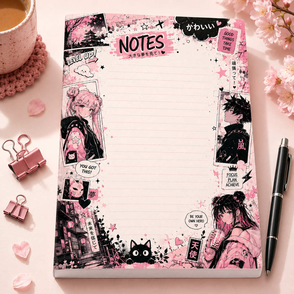 A5 Notepad – "Pink Tokyo" | Personalisation Available