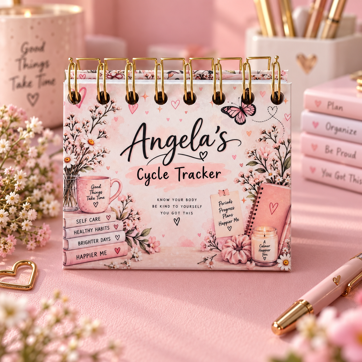 Personalised Handmade Cycle Tracker, 5 Year, Butterfly
