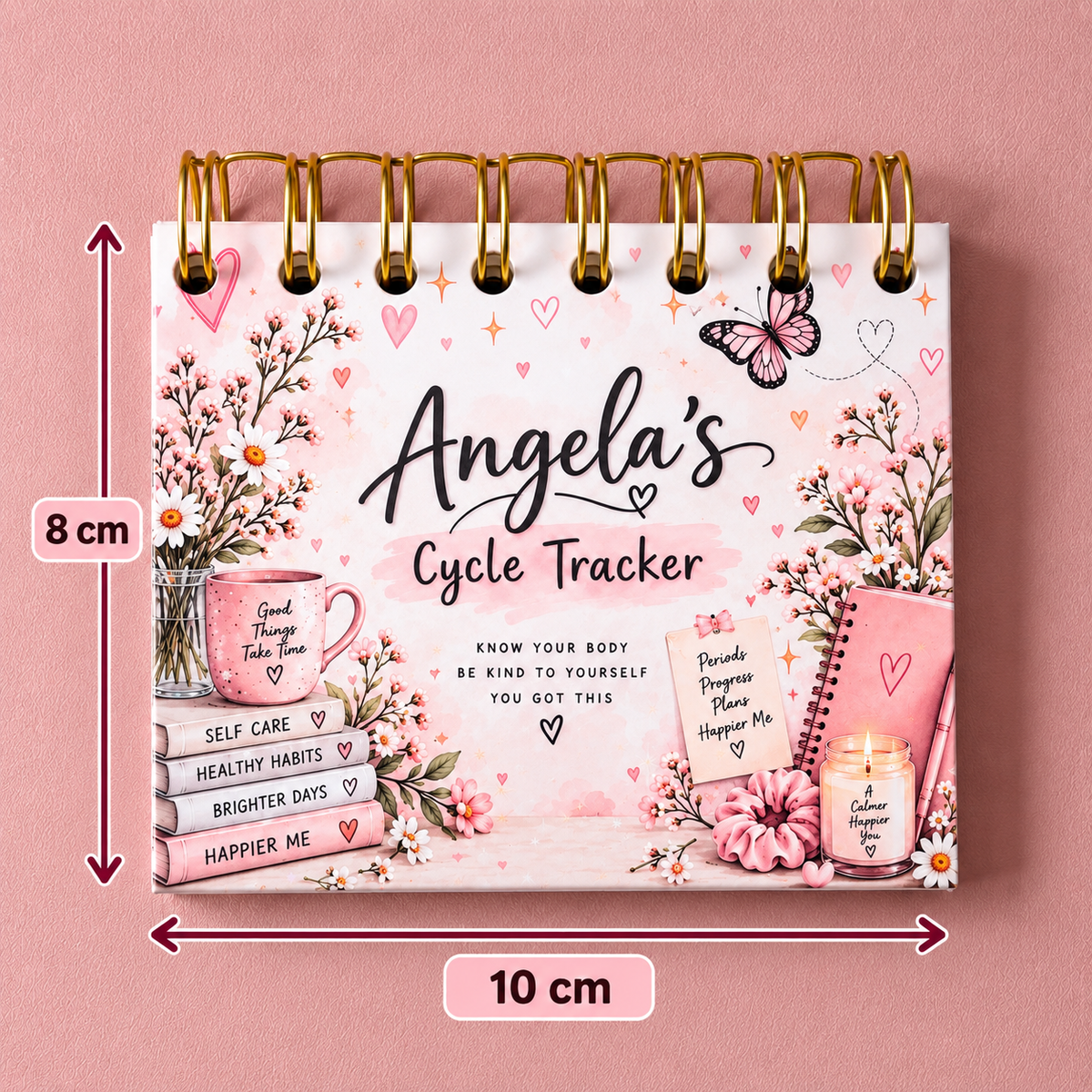 Personalised Handmade Cycle Tracker, 5 Year, Butterfly