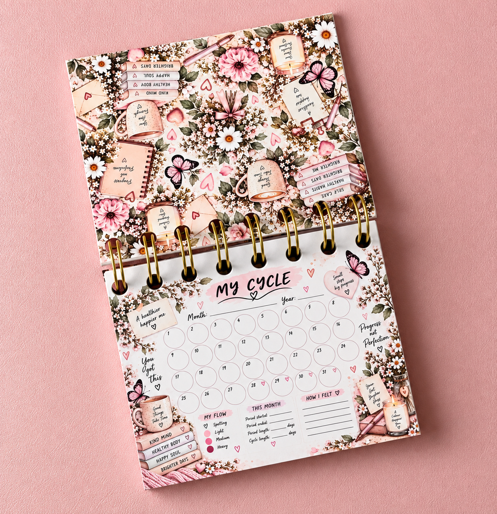 Personalised Handmade Cycle Tracker, 5 Year, Blush