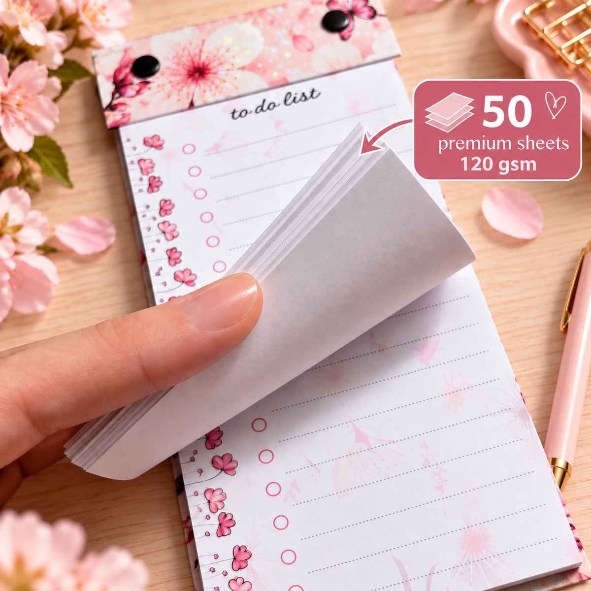 Personalised Floral To Do List Notepad, Refillable