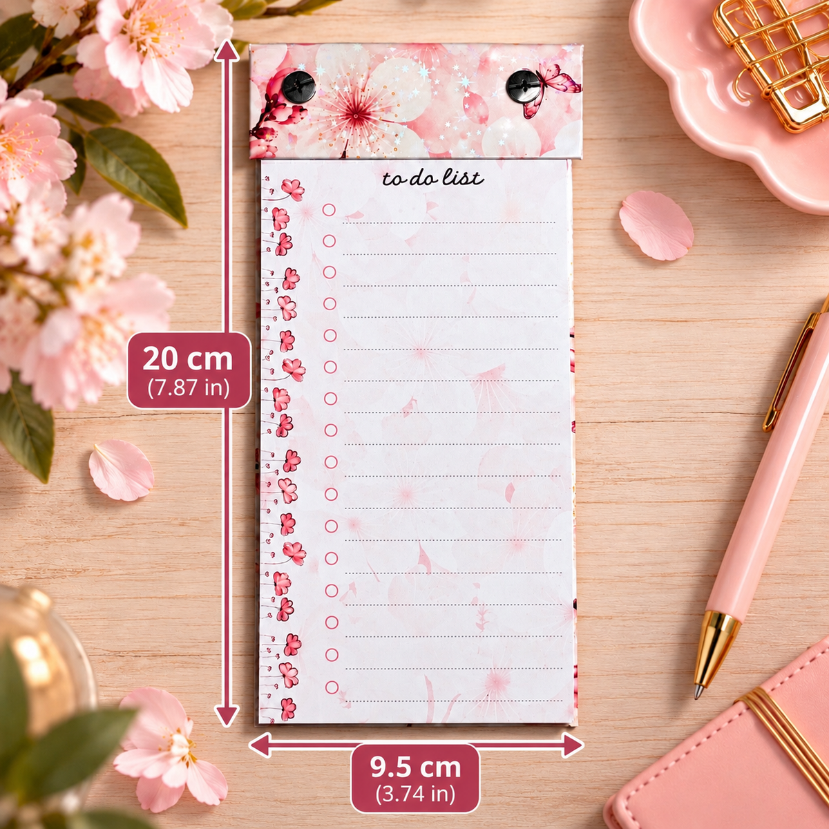 Personalised Floral To Do List Notepad, Refillable
