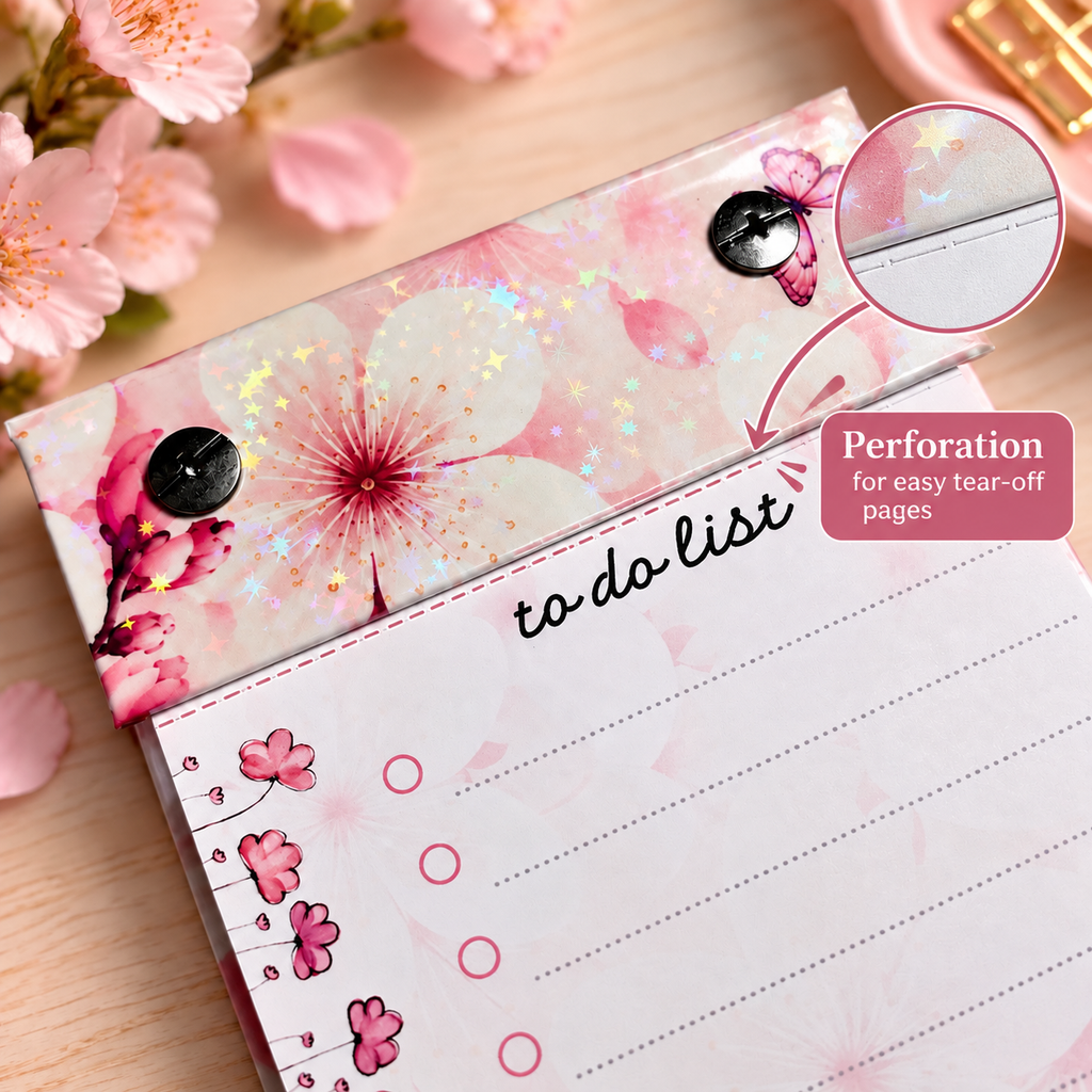 Personalised Floral To Do List Notepad, Refillable