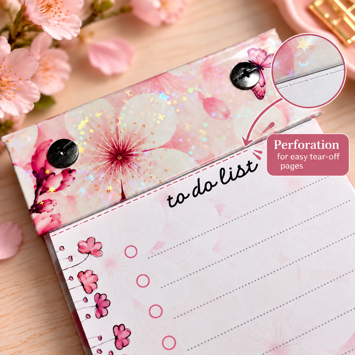 Personalised Floral To Do List Notepad, Refillable