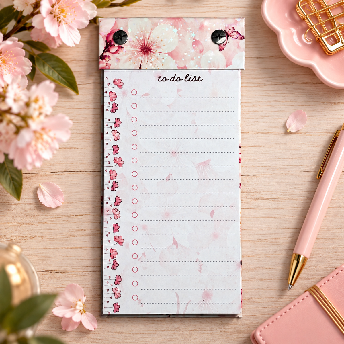Personalised Floral To Do List Notepad, Refillable