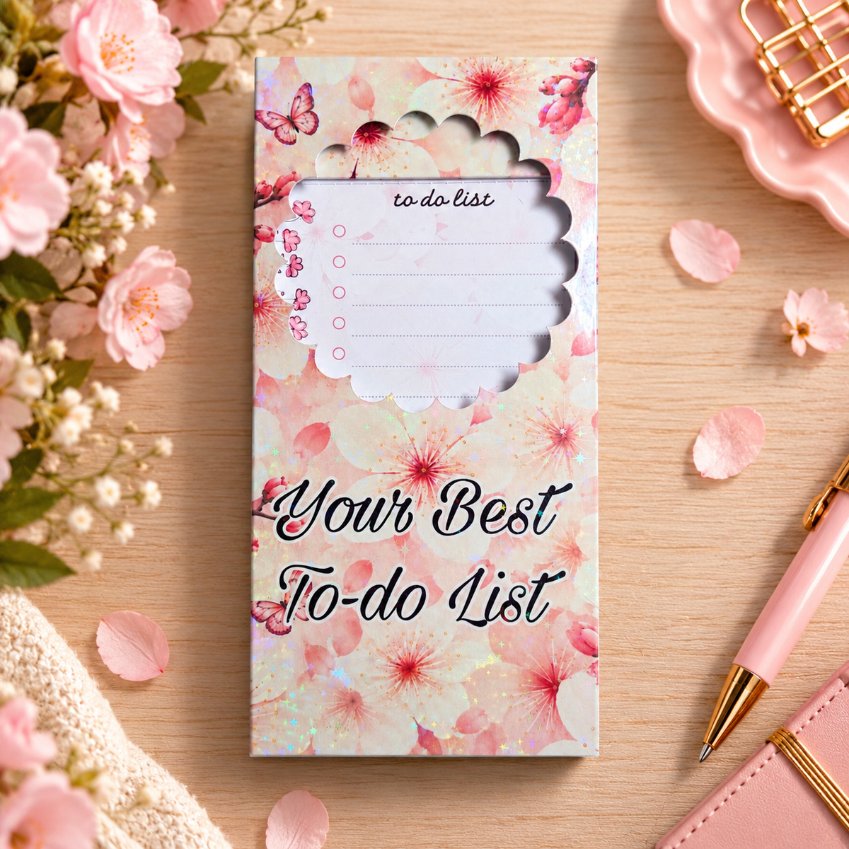 Personalised Floral To Do List Notepad, Refillable
