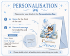 Personalised Boy and a Moon 1st Birthday Card