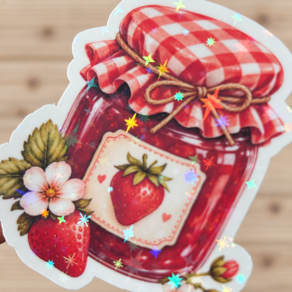 Strawberry Jam Jar Sticker