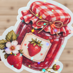 Strawberry Jam Jar Sticker