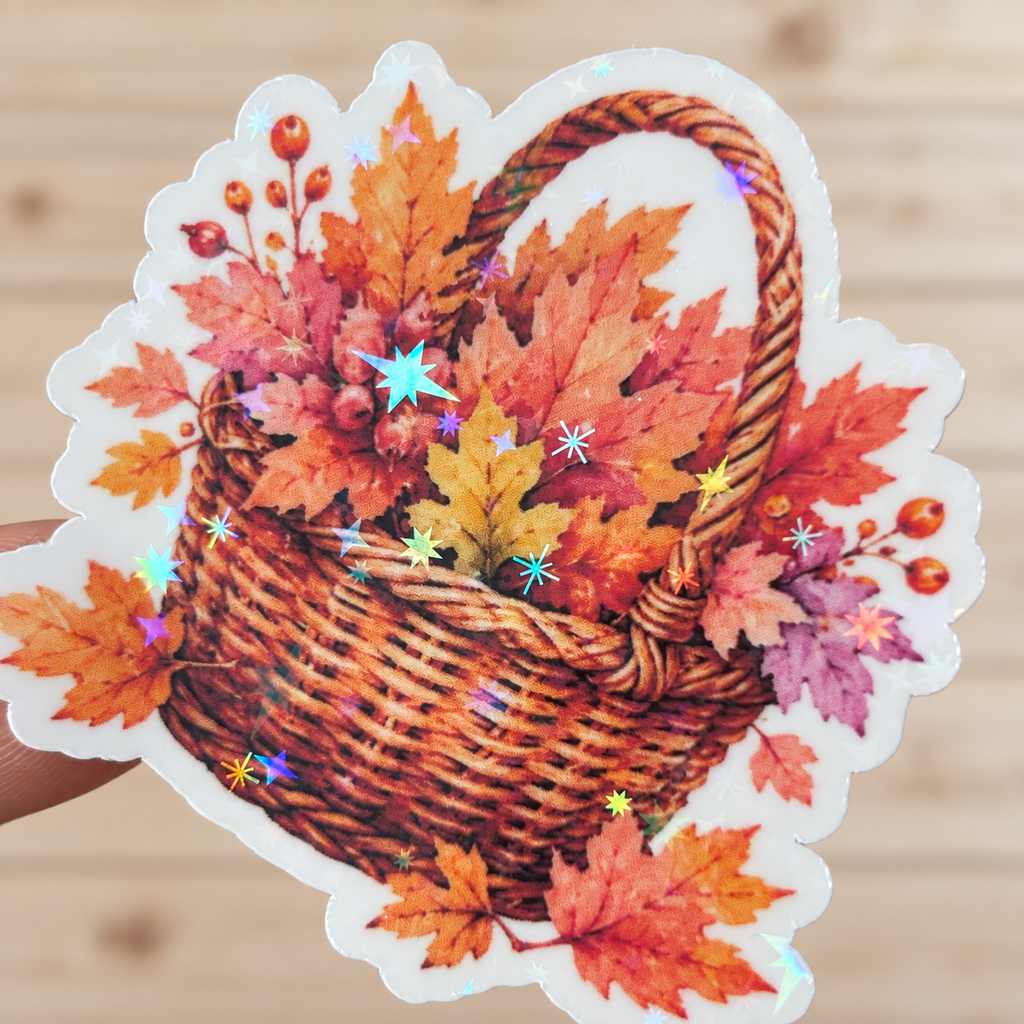 Autumn Leaves Basket Sticker