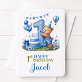 Personalised Teddy 1st Birthday Card