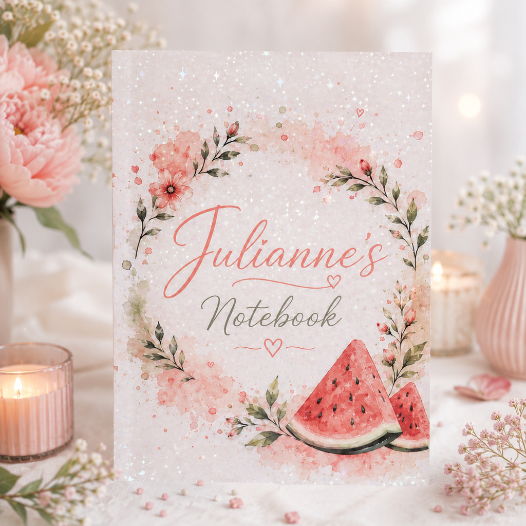 Personalised Notebook with Decorated Interior | Watermelon Dream