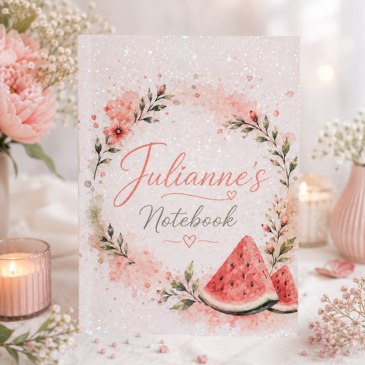 Personalised Notebook with Decorated Interior | Watermelon Dream