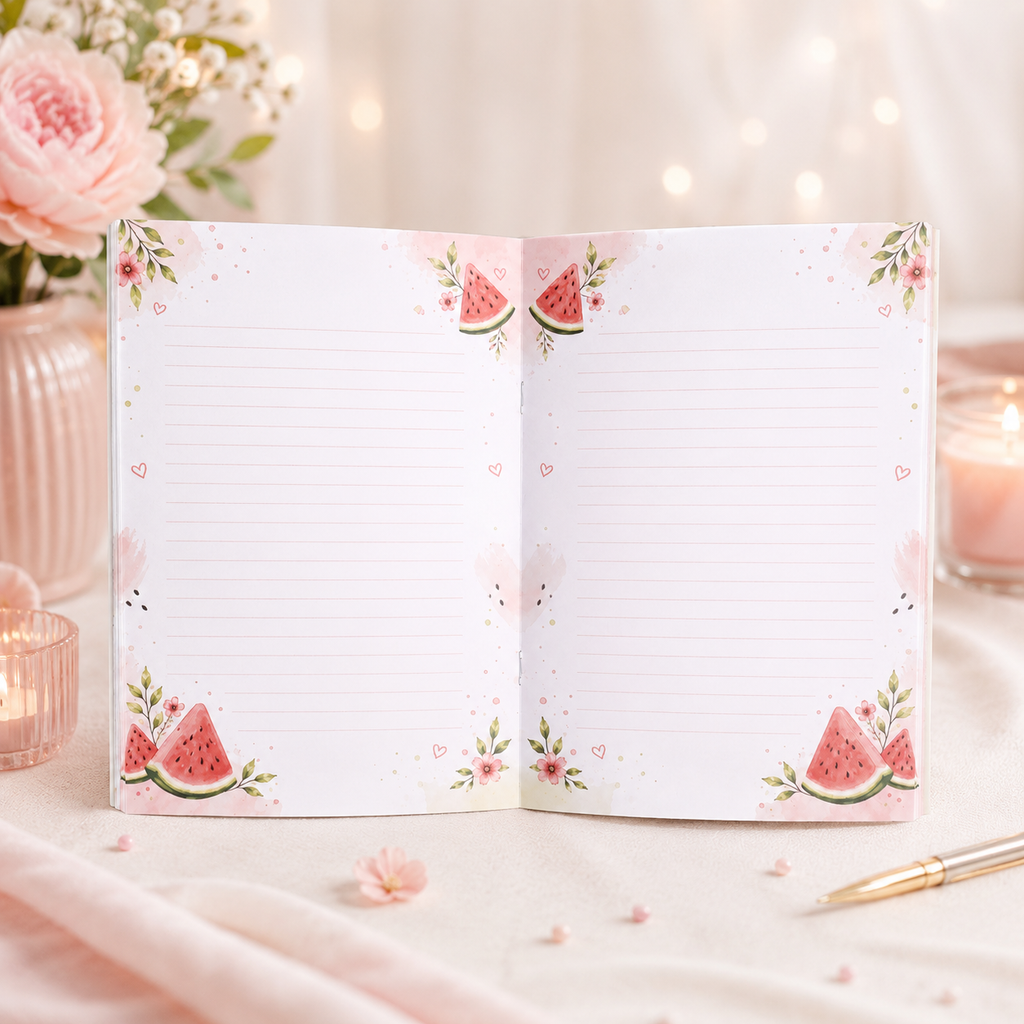 Personalised Notebook with Decorated Interior | Watermelon Dream
