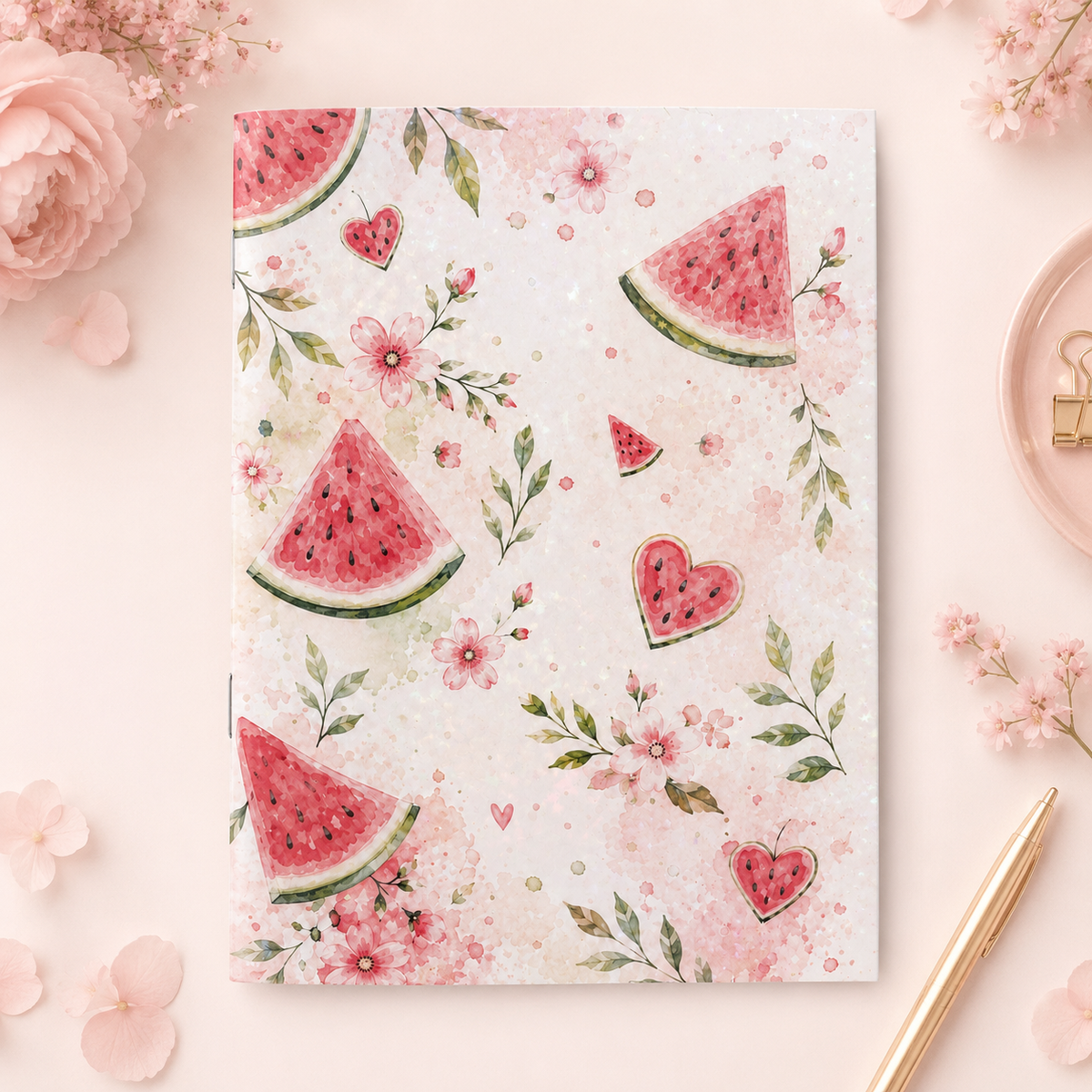 Personalised Notebook with Decorated Interior | Watermelon Dream