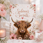 Personalised Notebook with Decorated Interior | Highland Cow