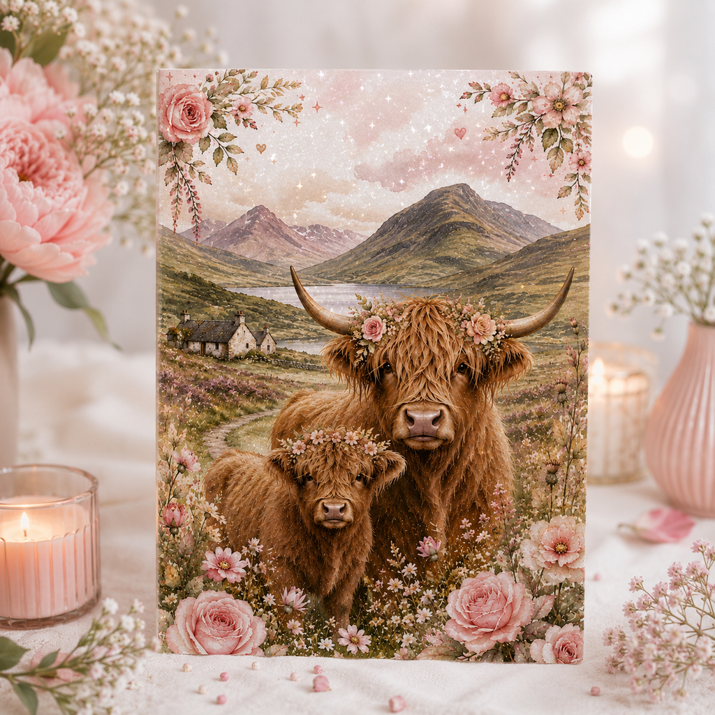 Personalised Notebook with Decorated Interior | Highland Cow